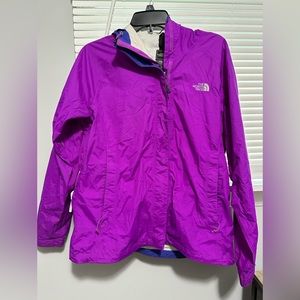 Women's The North Face Magenta Purple Hooded 2.5L Hyvent Rain Coat